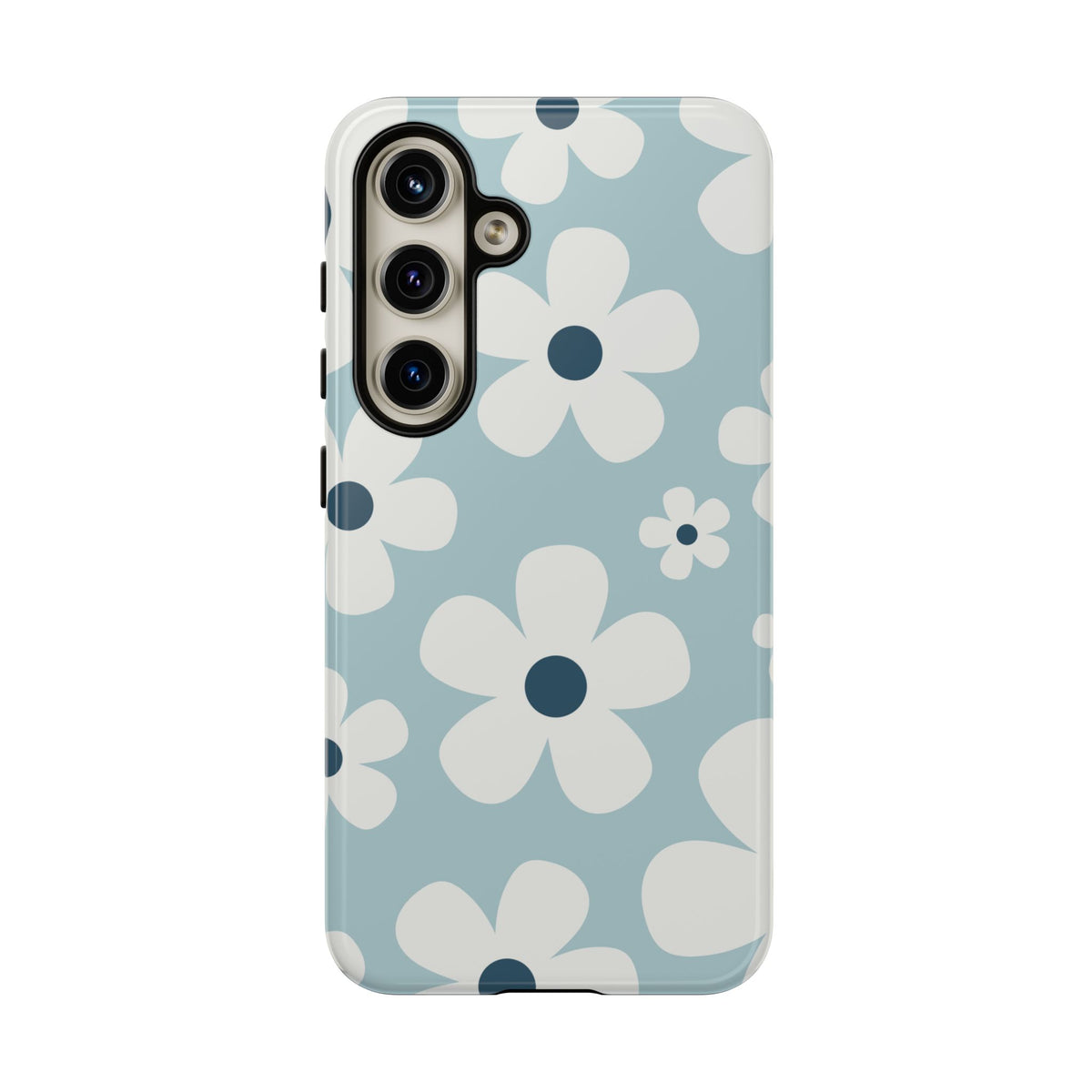 Cute Light Blue Daisy Pattern Phone Case - Blue Phone Case - Samsung Galaxy S24 / Glossy
