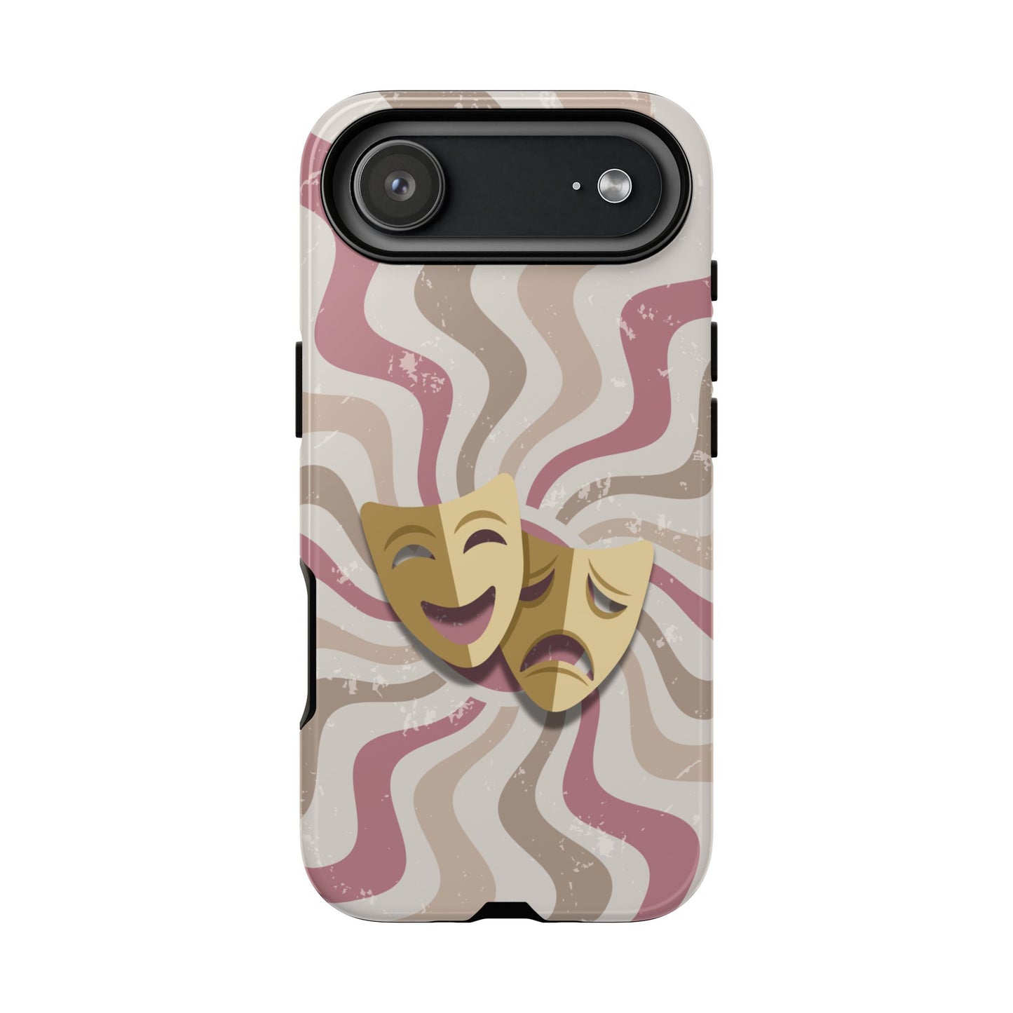 Comedy & Tragedy Masks – Pink Minimal Retro Wave Phone Case - Pink Phone Case - iPhone 17 Air / Glossy
