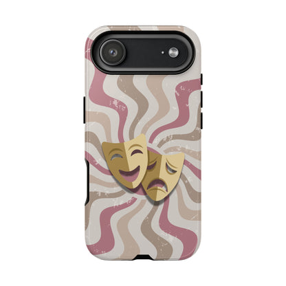 Comedy & Tragedy Masks – Pink Minimal Retro Wave Phone Case - Pink Phone Case - iPhone 17 Air / Glossy