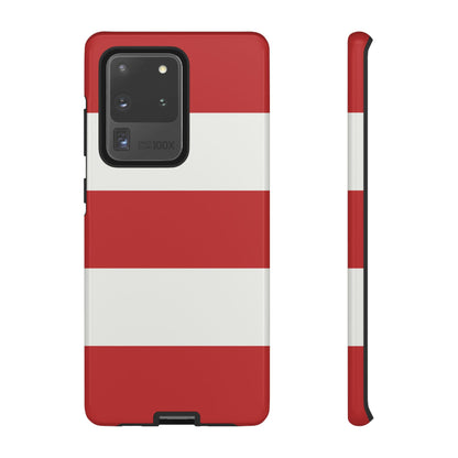 Samsung Galaxy S20 Ultra / Glossy Phone Case - Red & White Horizontal Stripe Pattern Phone Case