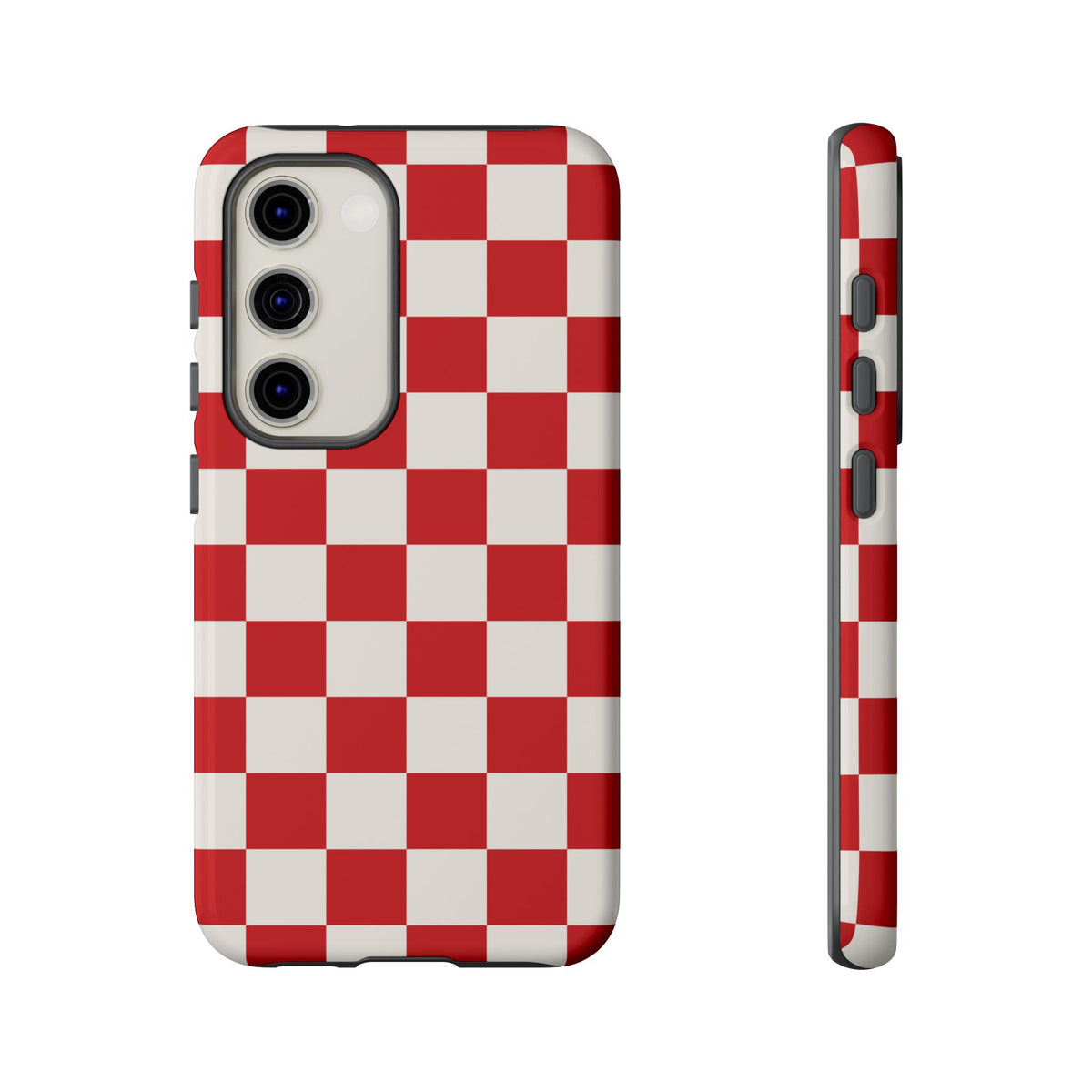 Red Checked Pattern Phone Case - Red Phone Case - Samsung Galaxy S23 / Glossy