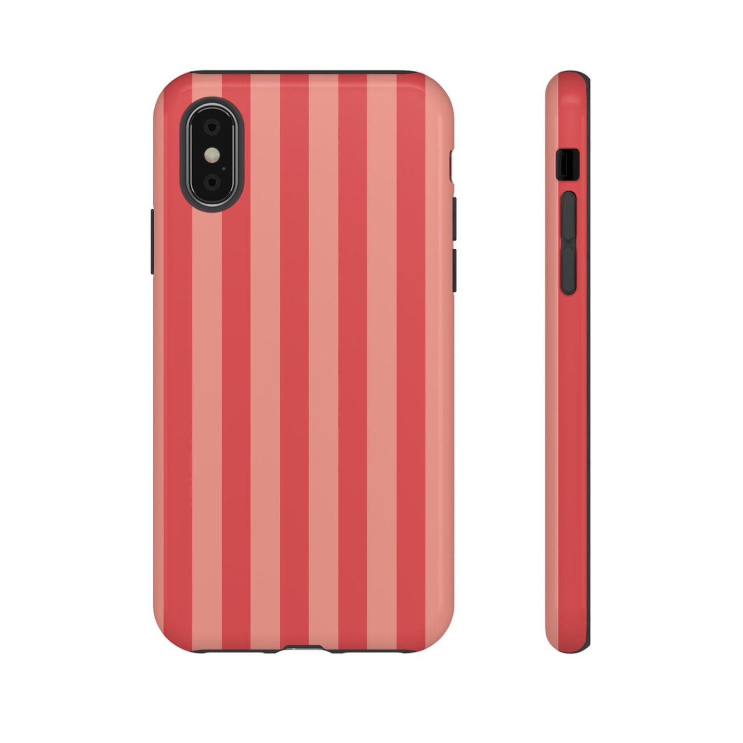 iPhone XS / Glossy Phone Case - ’Light Pink Stripe Pattern’ Phone Case