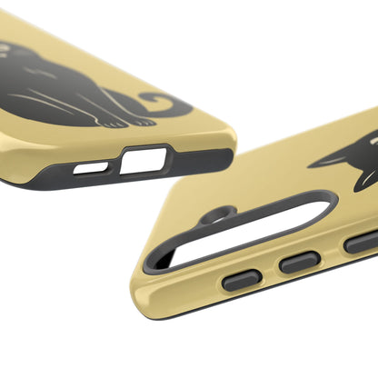 Minimalist Butter Yellow & Black Cat Phone Case