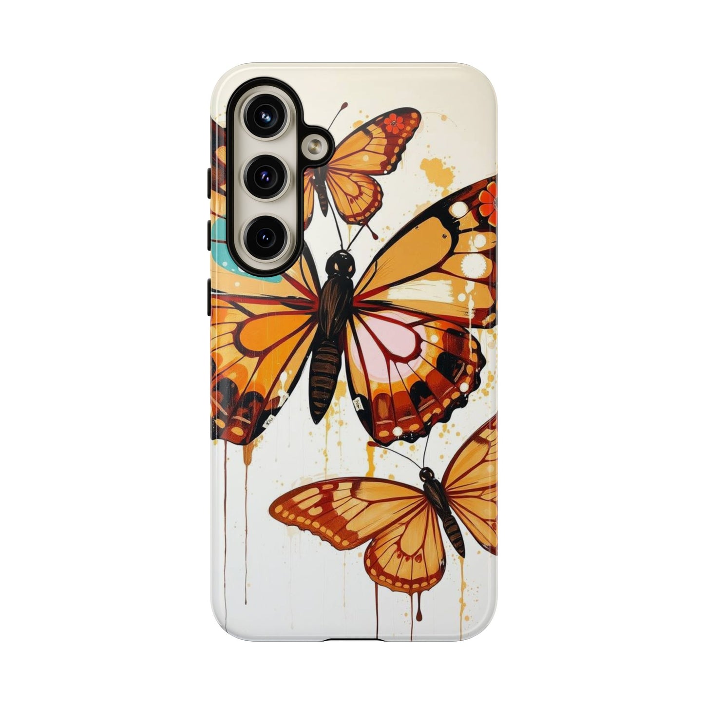 Samsung Galaxy S24 Plus / Glossy Phone Case - Abstract Butterflies Design Phone Case