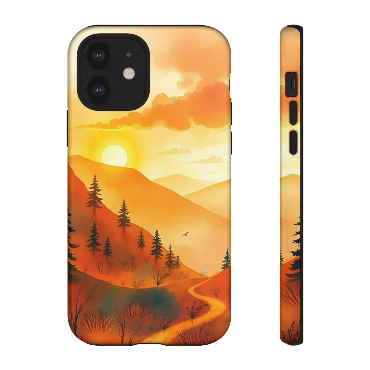Golden Sunset Design Phone Case - Multicolor Phone Case - iPhone 12 / Glossy