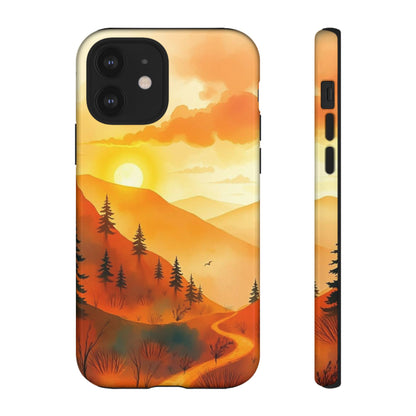 Golden Sunset Design Phone Case - Multicolor Phone Case - iPhone 12 / Glossy