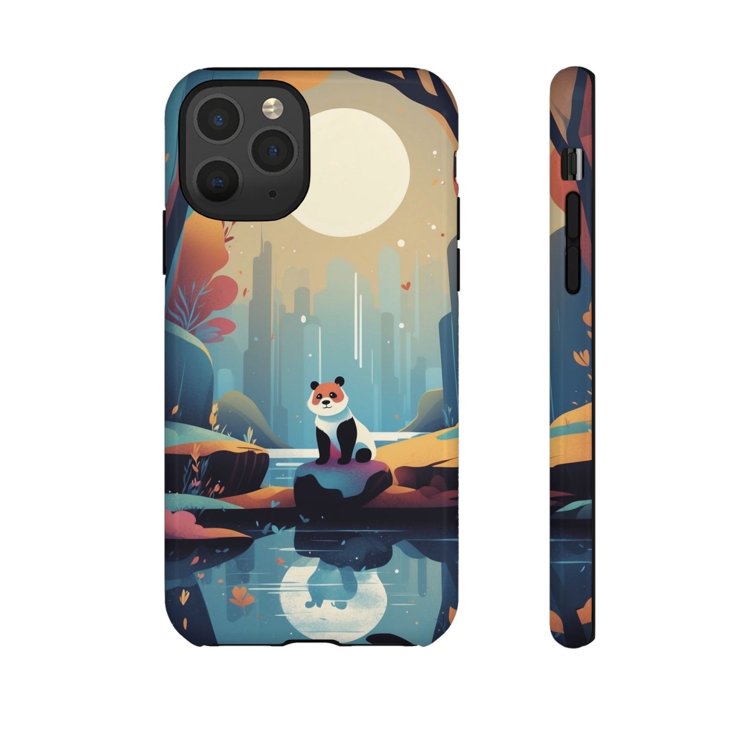 iPhone 11 Pro / Glossy Phone Case - Stylised Panda Design Phone Case