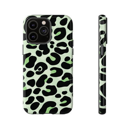 Chic Sage Leopard Print Phone Case