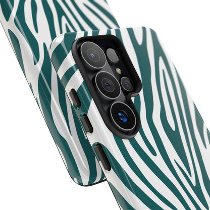 Graphic Teal Tiger Print Phone Case