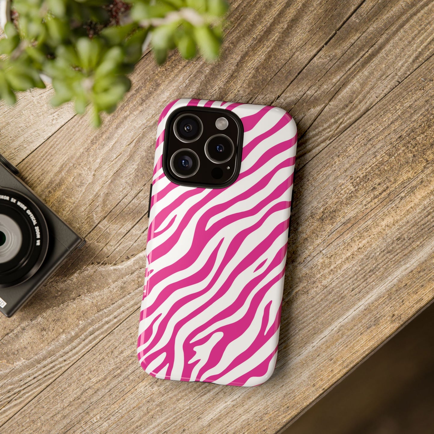 Stylish Hot Pink Zebra Print Phone Case