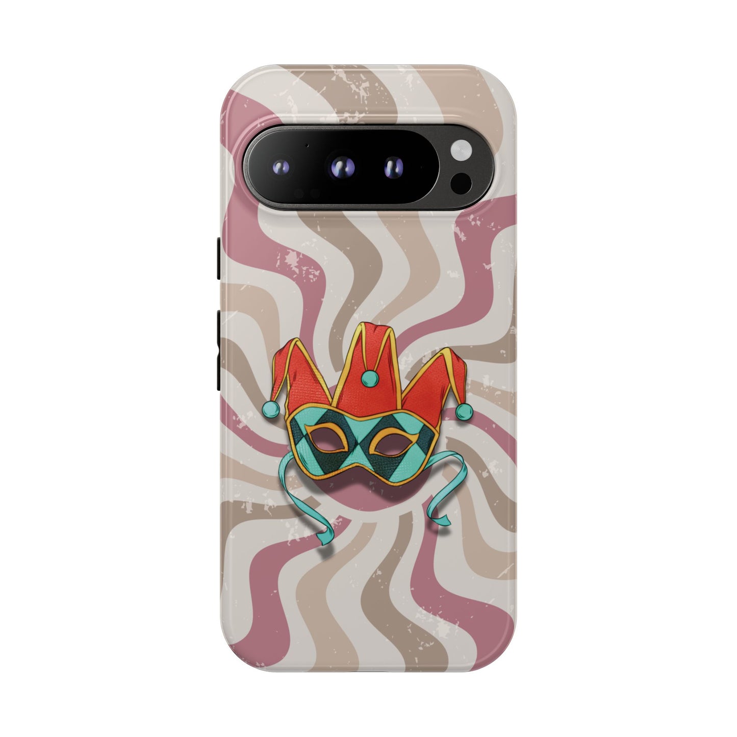 Venetian Jester Mask – Pink Retro Soft Revival Phone Case - Pink Phone Case - Google Pixel 9 Pro / Glossy