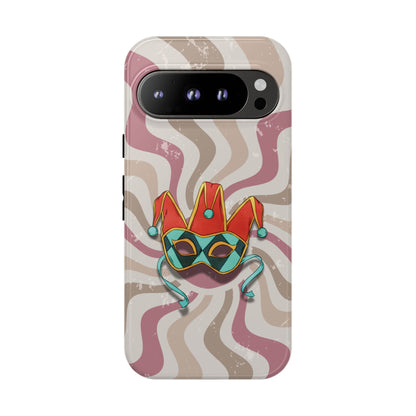 Venetian Jester Mask – Pink Retro Soft Revival Phone Case - Pink Phone Case - Google Pixel 9 Pro / Glossy