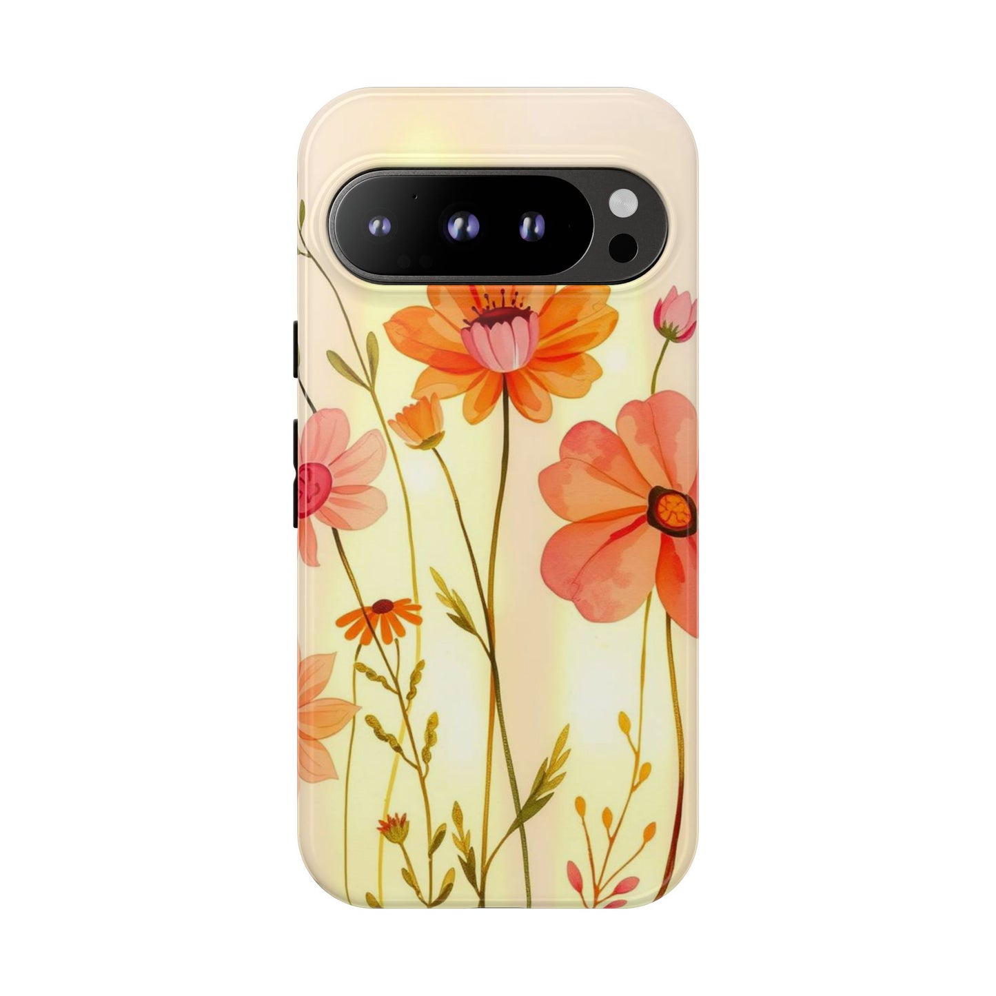 Google Pixel 9 Pro / Glossy Phone Case - Watercolour Bunch of Wildflowers Design Phone Case