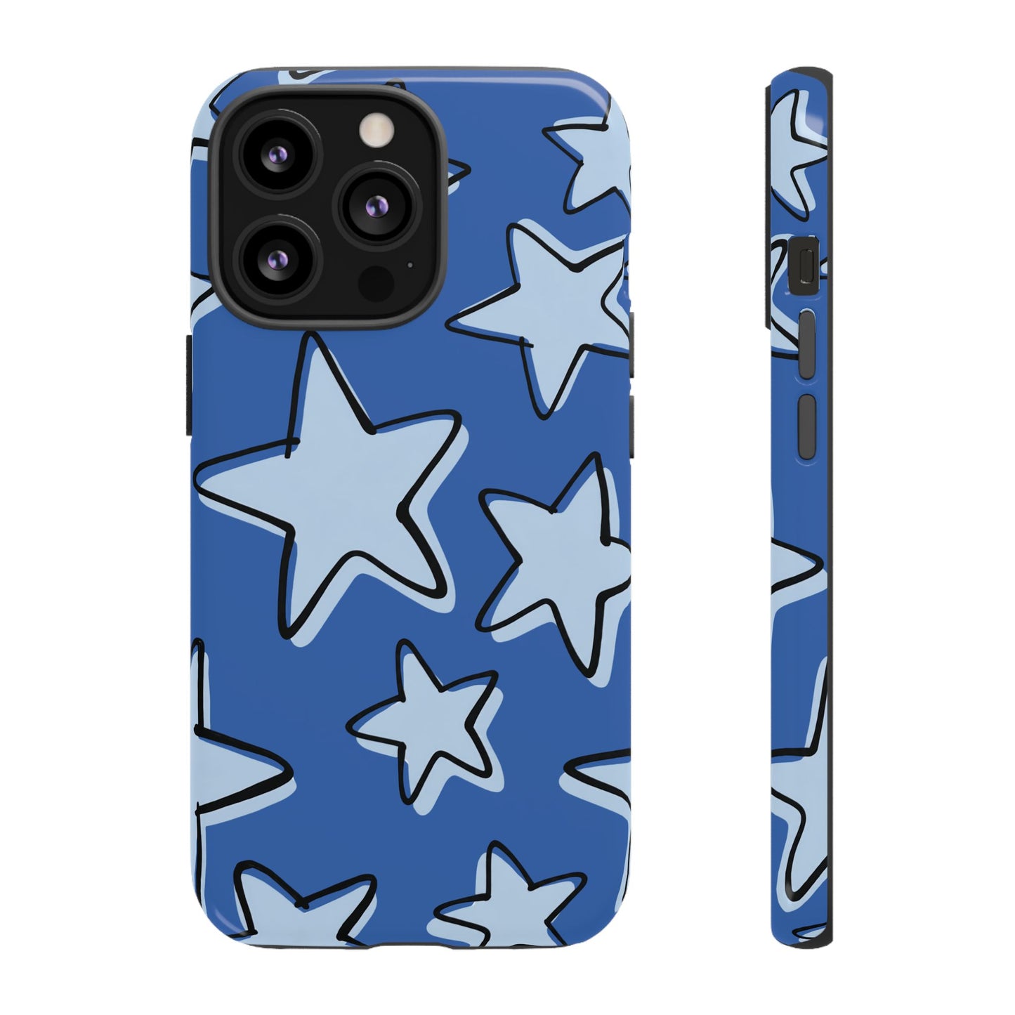 Cobalt Blue Doodle Star Phone Case