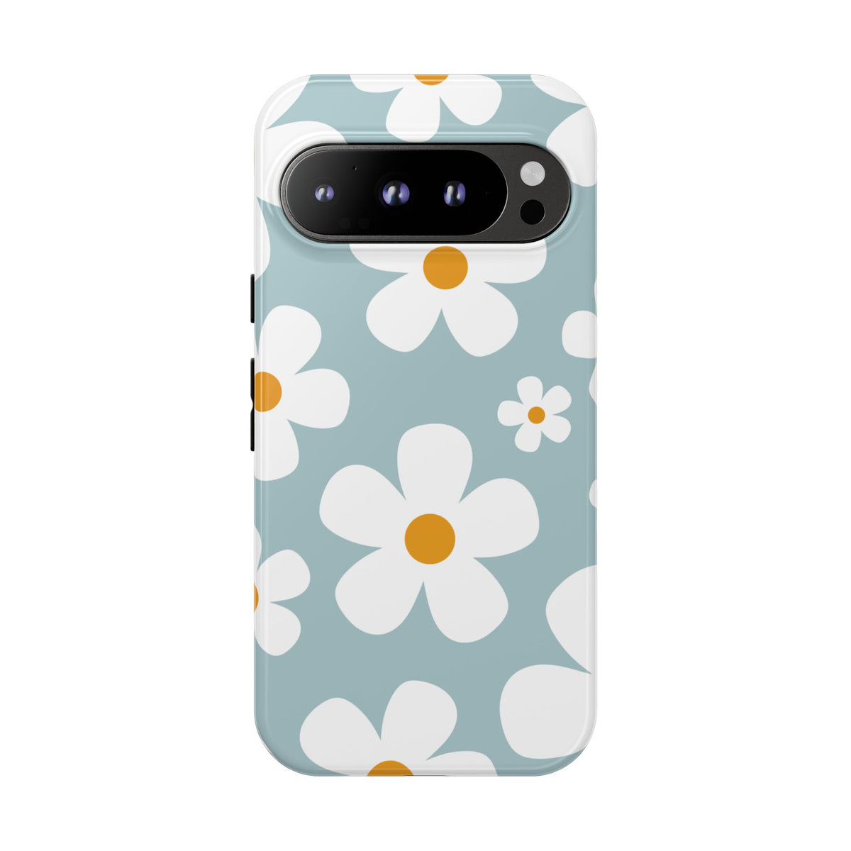 Cute Blue Daisy Pattern Phone Case - Blue Phone Case - Google Pixel 9 Pro / Glossy