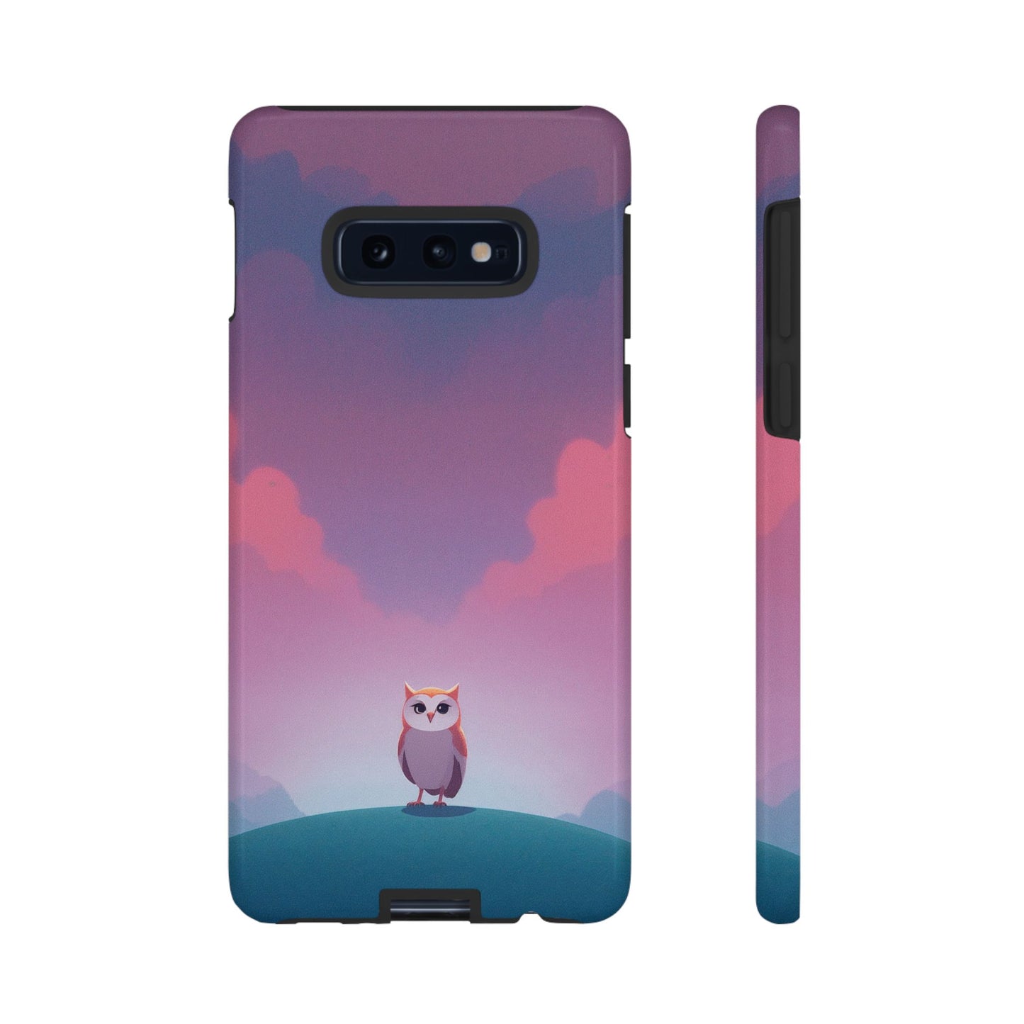 Samsung Galaxy S10E / Glossy Phone Case - Watercolour Owl & Cloud Design Phone Case