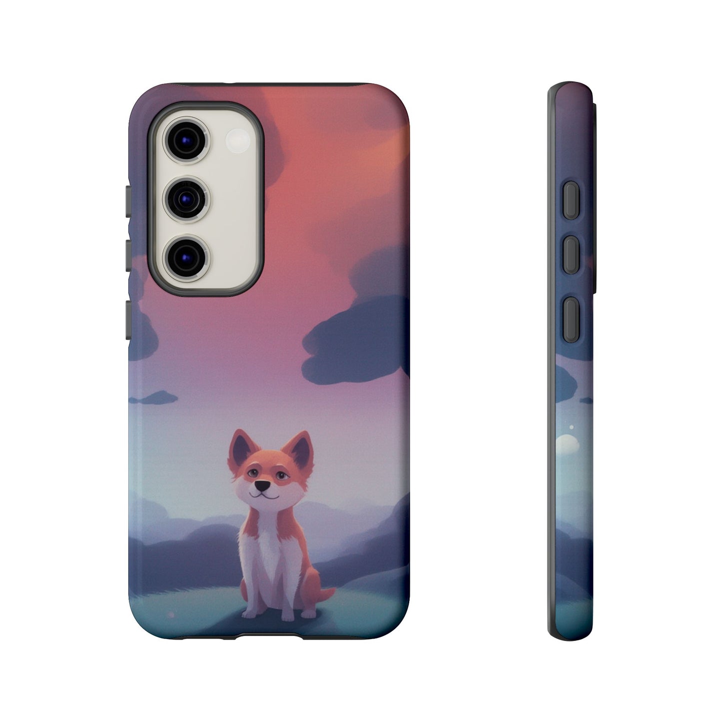 Samsung Galaxy S23 / Glossy Phone Case - Cute Dog & Cloud Design Phone Case