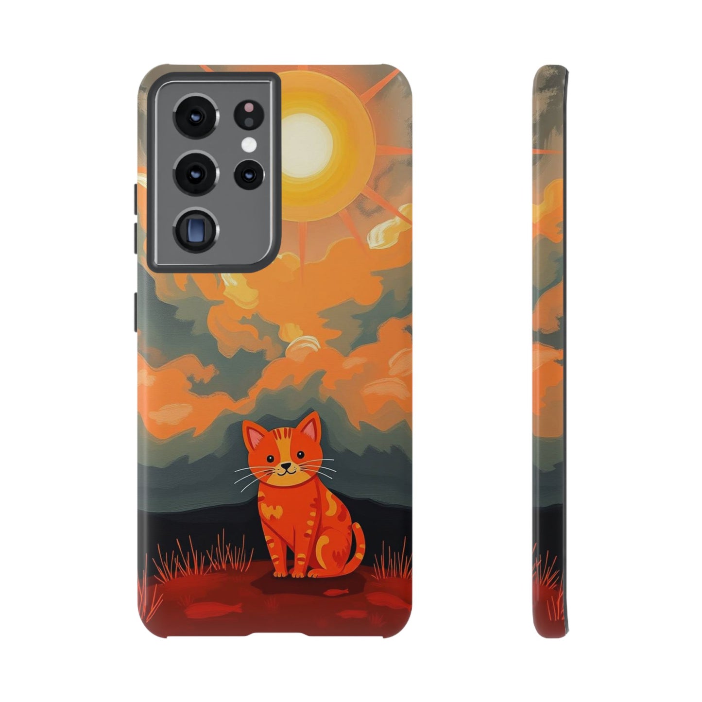 Samsung Galaxy S21 Ultra / Glossy Phone Case - Acrylic Painting Style Cat Design Phone Case