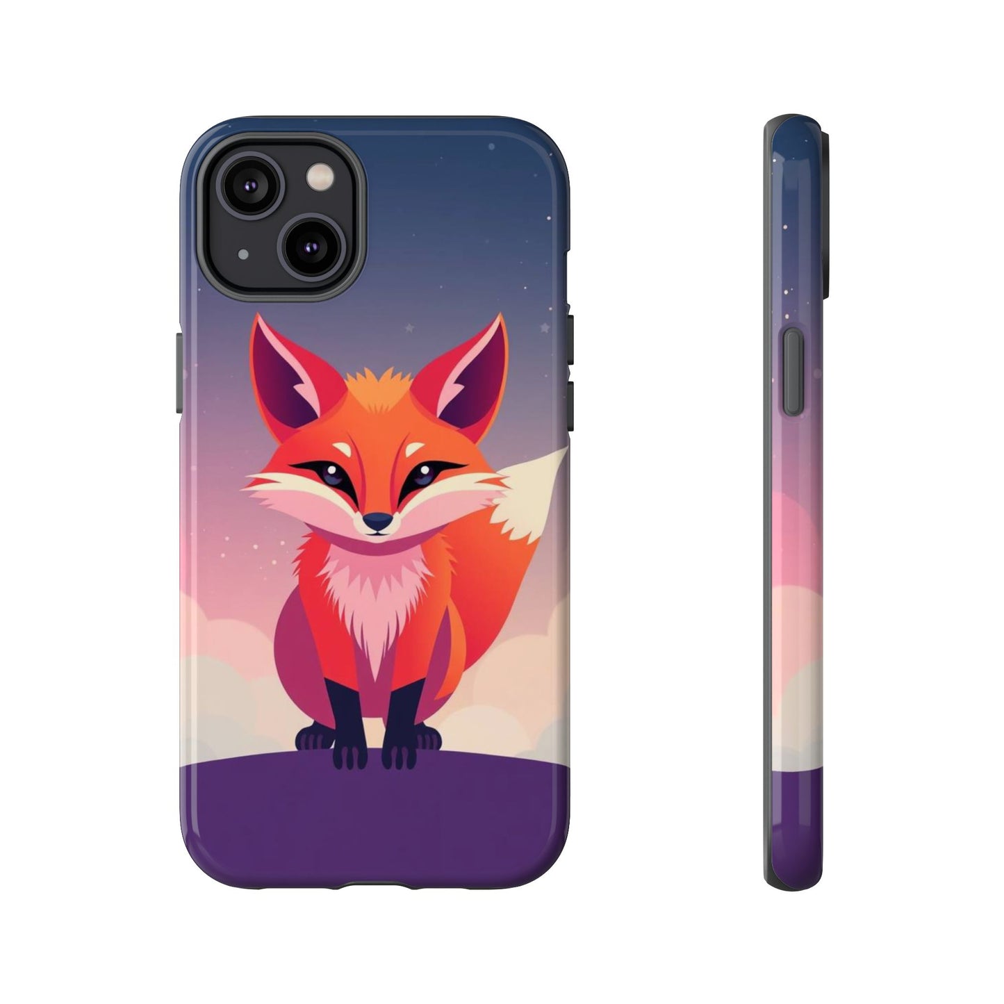 iPhone 14 Plus / Glossy Phone Case - Pop Art Fox Design Phone Case