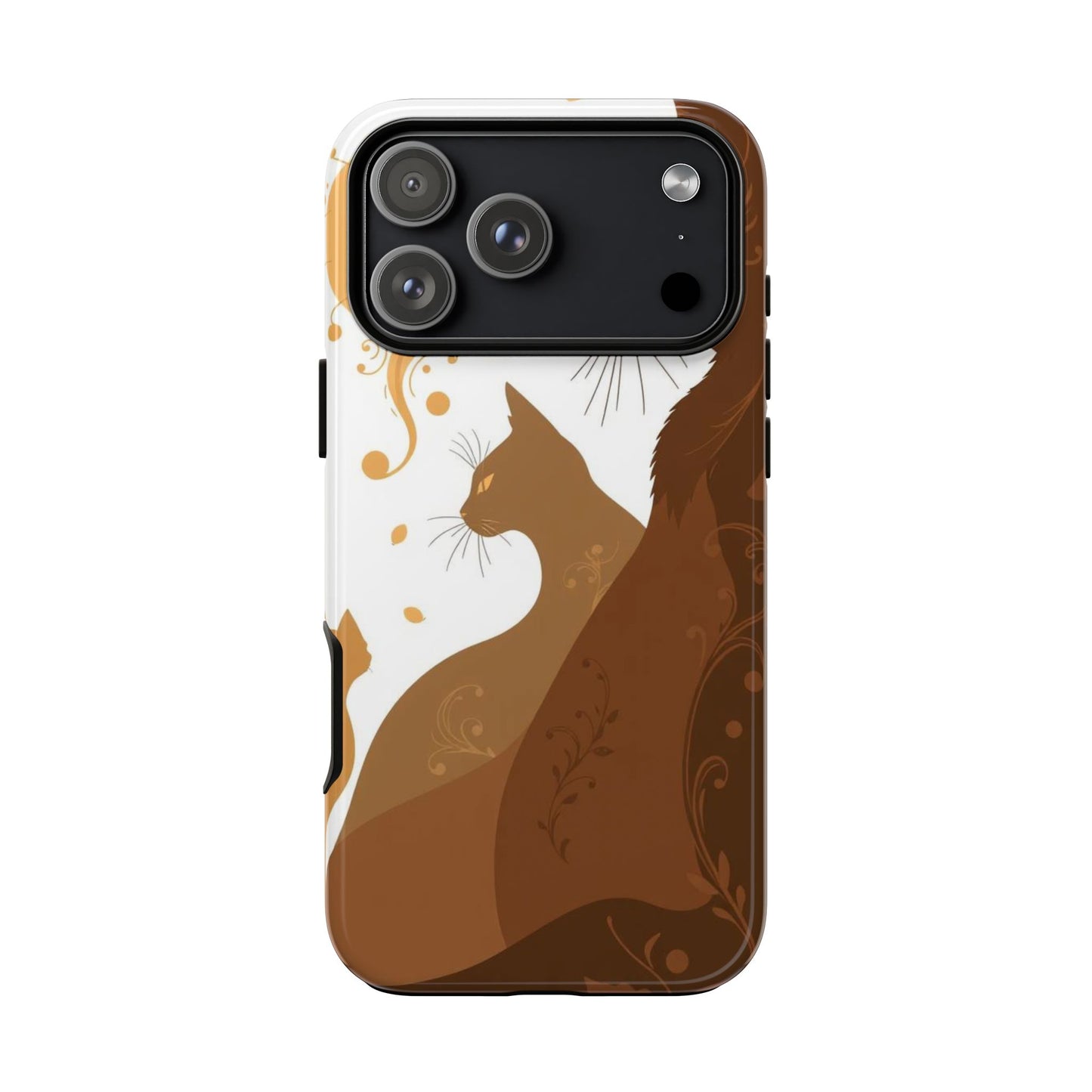iPhone 17 Pro Max / Glossy Phone Case - Abstract Cat Pattern Design Phone Case