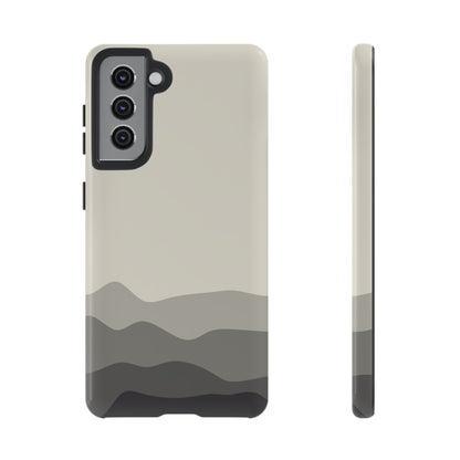 Ivory Abstract Waves Protective Phone Case - White Phone Case - Samsung Galaxy S21 / Glossy