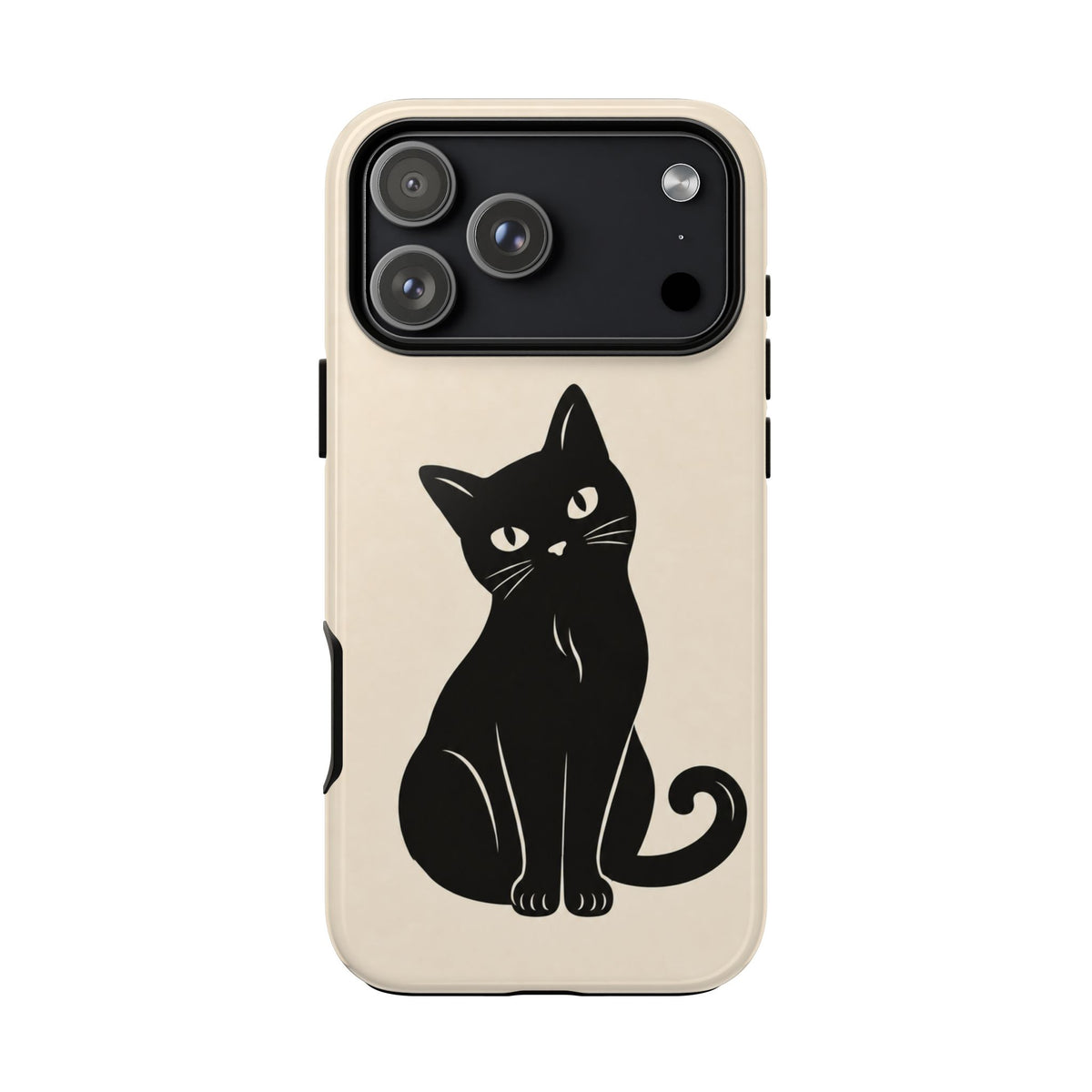 Minimalist Cream & Black Cat Phone Case