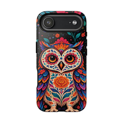 Vibrant Orange and Turquoise Calavera Owl Phone Case - Multicolor Phone Case - iPhone 17 Air / Glossy