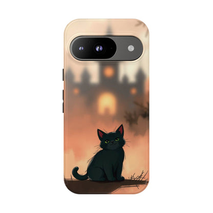 Google Pixel 9 / Glossy Phone Case - Cute Gothic Cat Design Phone Case