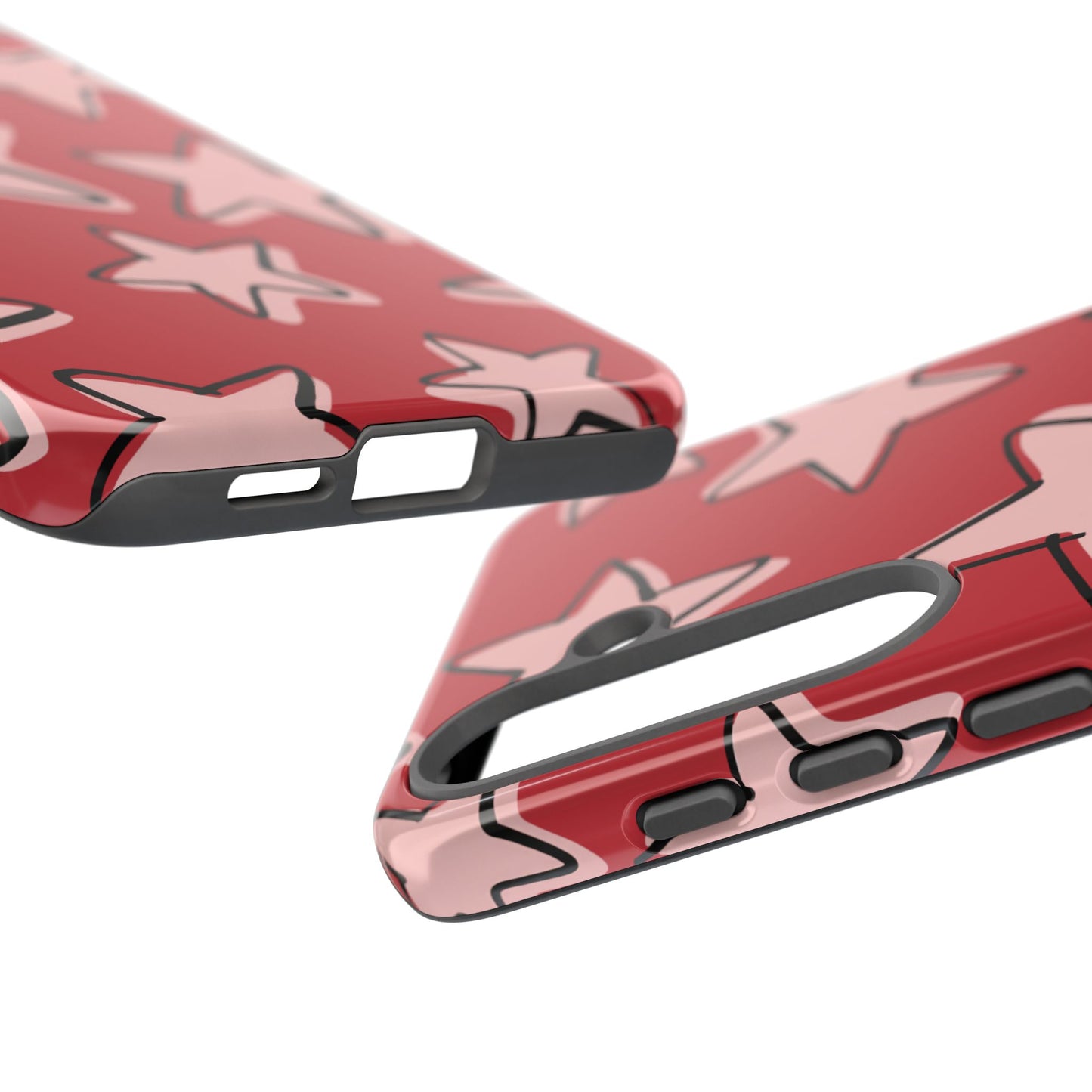 Cherry Red Doodle Star Phone Case