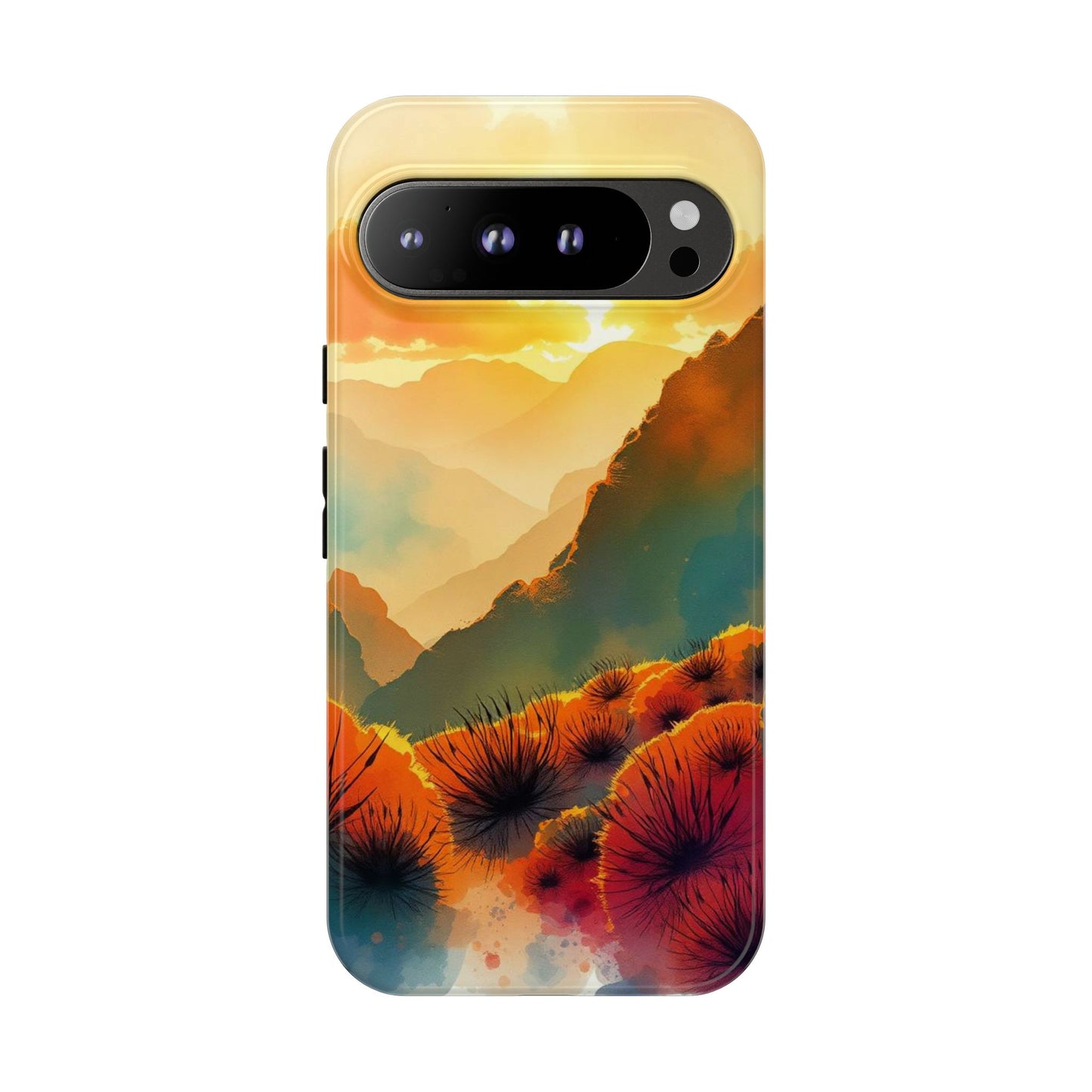 Google Pixel 9 Pro XL / Glossy Phone Case - Ideallic Watercolour Sunset Design Phone Case