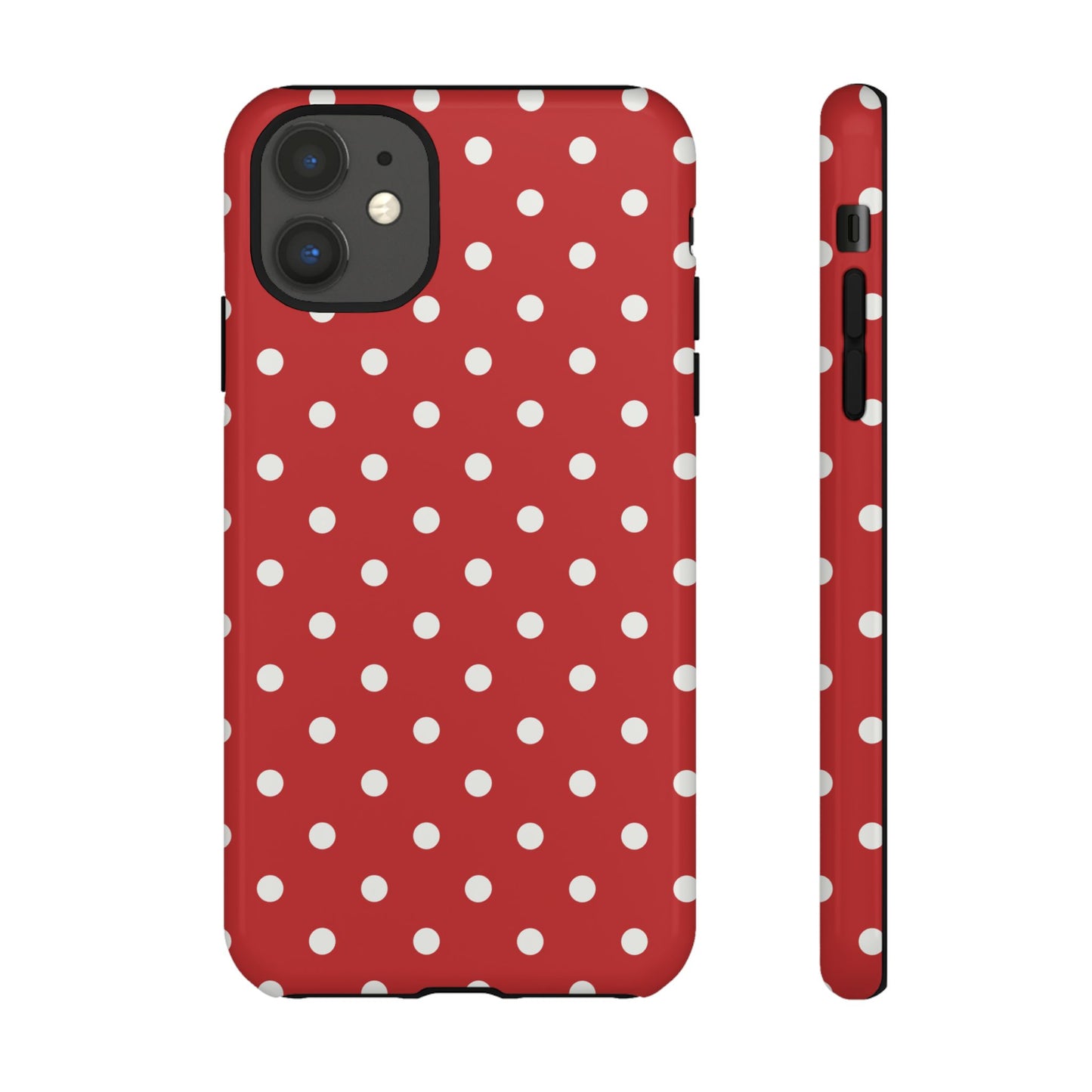 Red with White Dot Pattern Phone Case