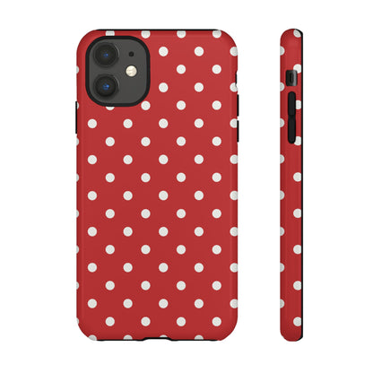 Red with White Dot Pattern Phone Case