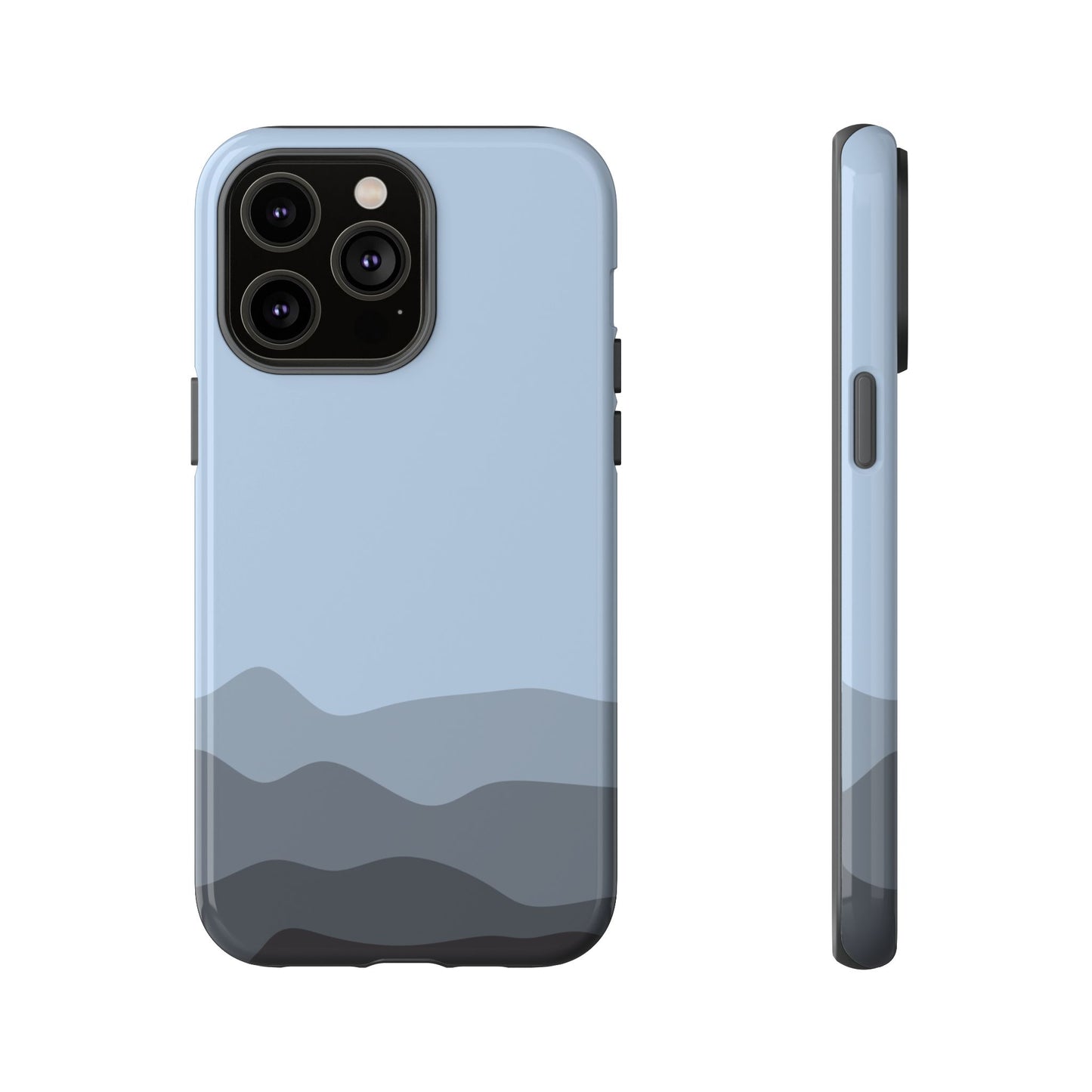 Blue Abstract Waves Protective Phone Case - Blue Phone Case - iPhone 14 Pro Max / Glossy