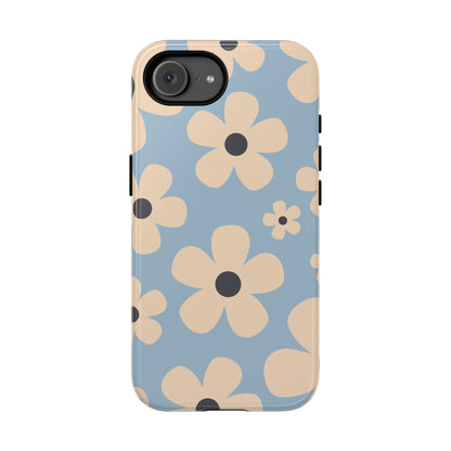 Cute Light Blue & Cream Daisy Pattern Phone Case - Blue Phone Case - iPhone 17e / Glossy