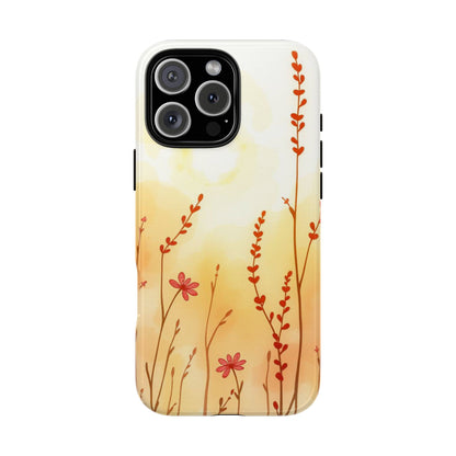 iPhone 16 Pro Max / Glossy Phone Case - Boho Chic Watercolour Wildflower Dusk Pattern Phone Case