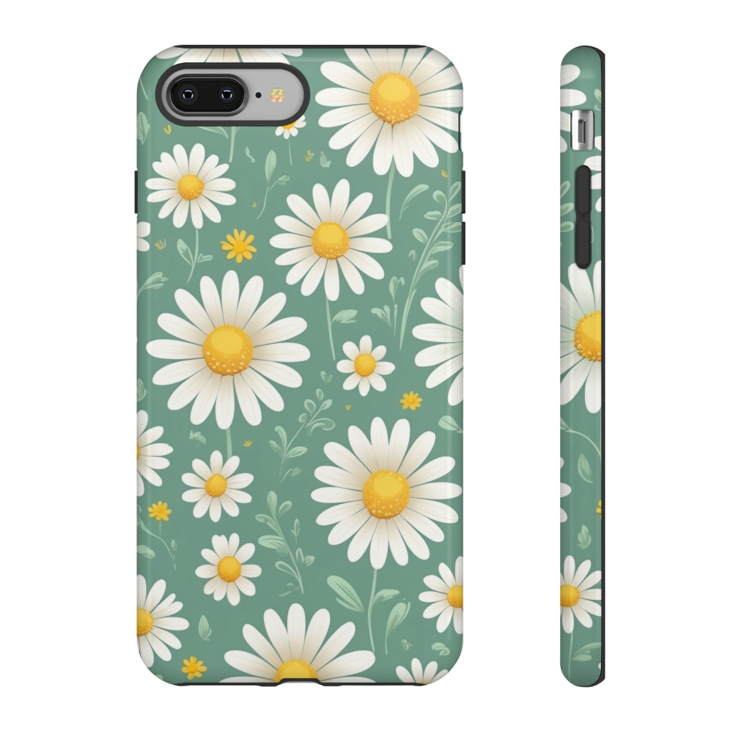 iPhone 8 Plus / Glossy Phone Case - Daisies Floral Pattern 1 Phone Case