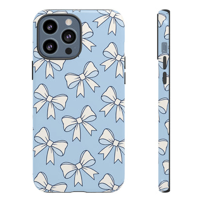 Chic Powder Blue Bow Pattern Phone Case
