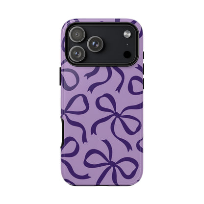 Bold Lilac and Deep Purple Bow Pattern Phone Case