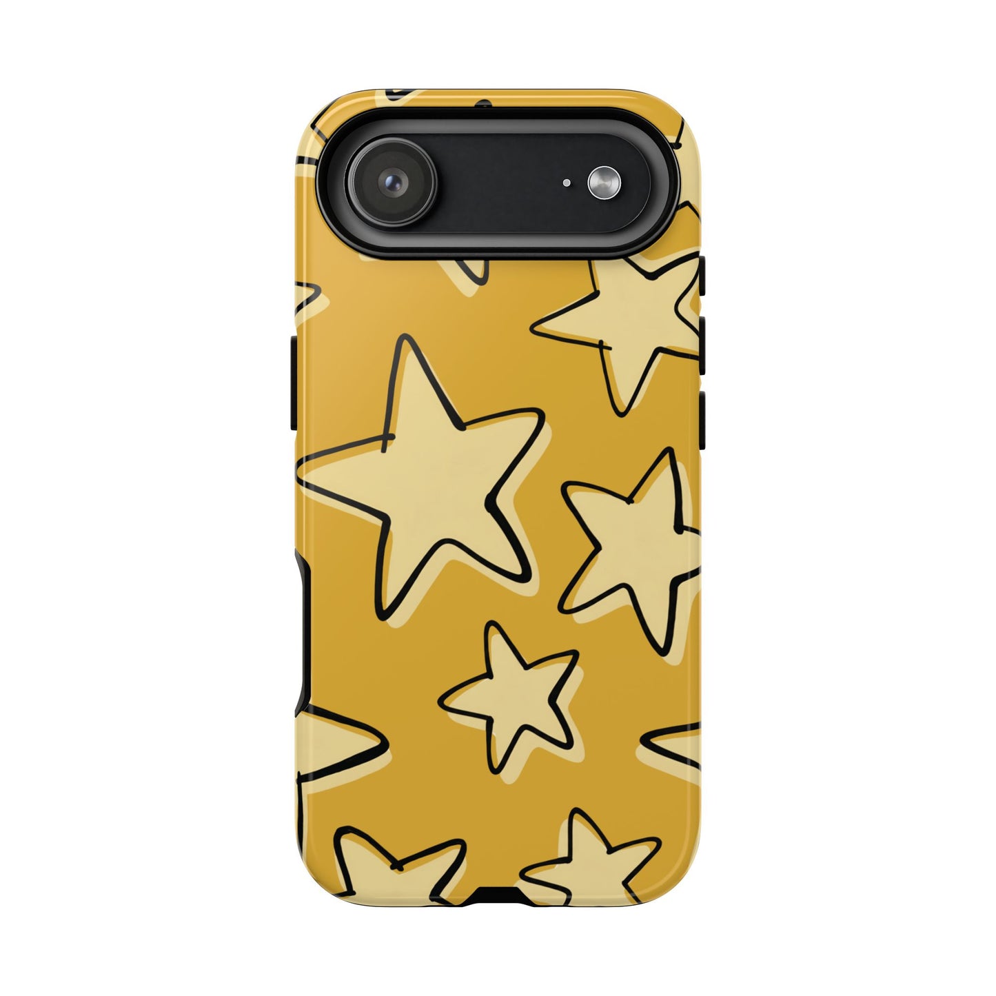 Golden Yellow Doodle Star Phone Case
