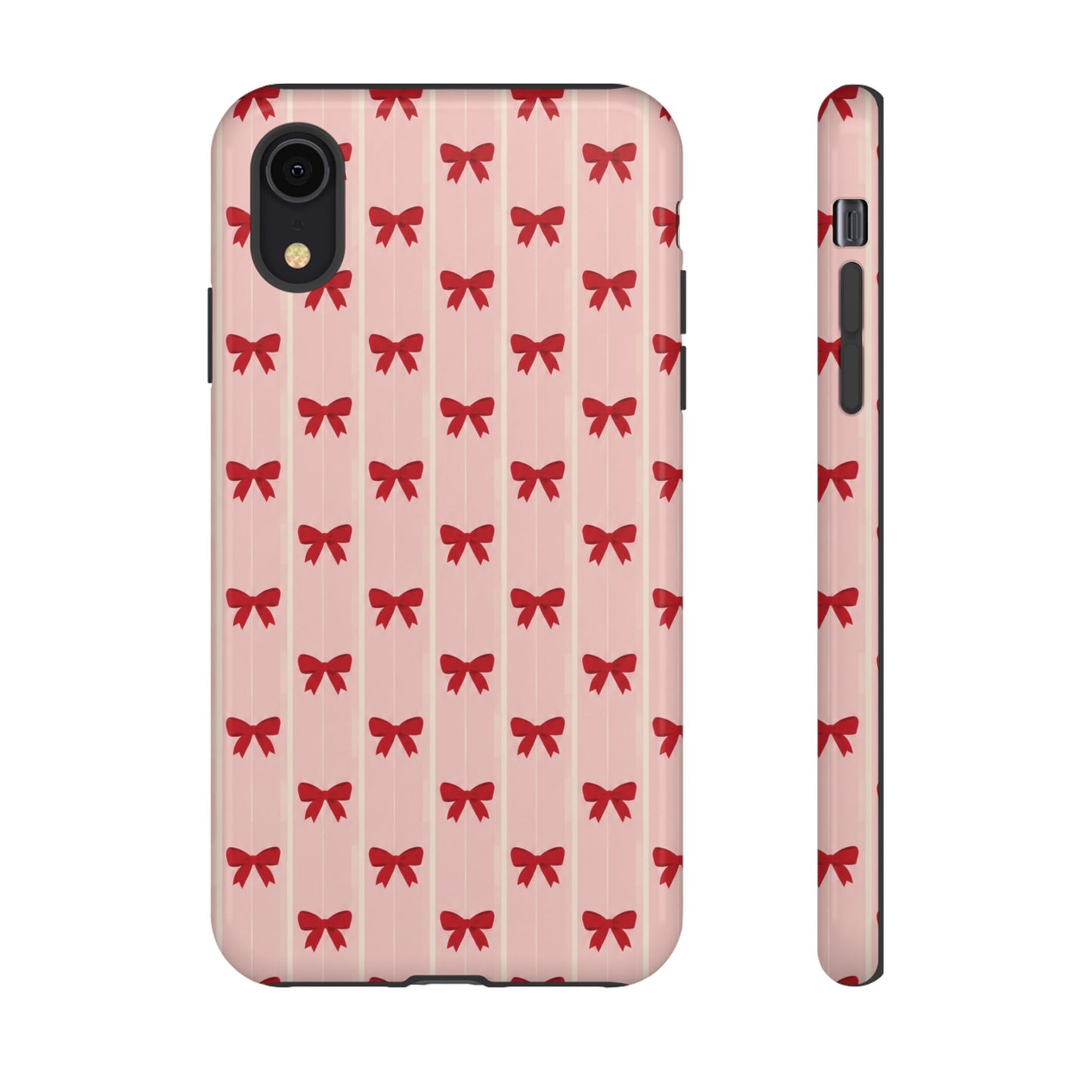 Retro Cherry Red Bow Pattern Phone Case