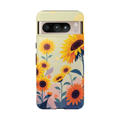 Google Pixel 8 Pro / Glossy Phone Case - Modern Flat Sunflower Design Phone Case
