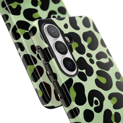 Chic Sage Leopard Print Phone Case