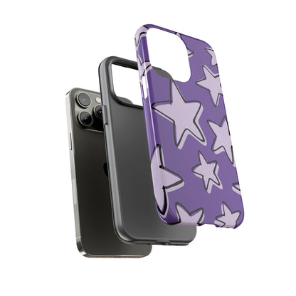 Violet Purple Doodle Star Phone Case