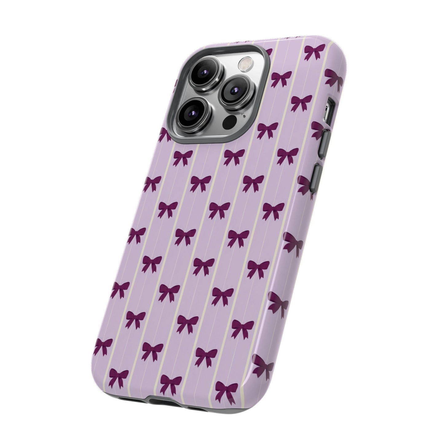 Retro Plum Purple Bow Pattern Phone Case
