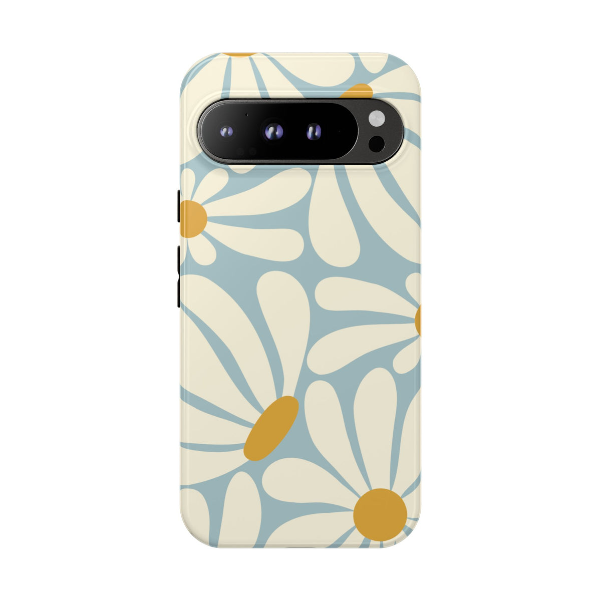 Retro Light Blue Daisy Pattern Phone Case - Blue Phone Case - Google Pixel 9 Pro XL / Glossy
