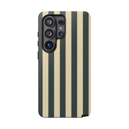 Green & Beige Stripe Pattern Phone Case - Green Phone Case - Samsung Galaxy S26 Ultra / Glossy