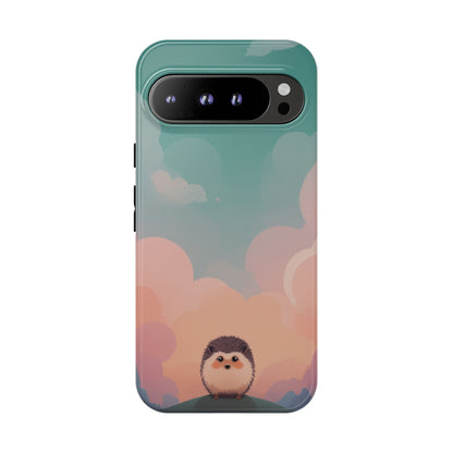 Google Pixel 9 Pro XL / Glossy Phone Case - Cute Hedgehog & Cloud Design Phone Case