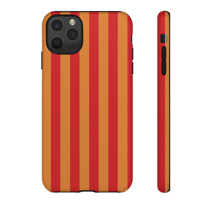 Orange & Red Stripe Pattern Phone Case - Orange Phone Case - iPhone 11 Pro Max / Glossy