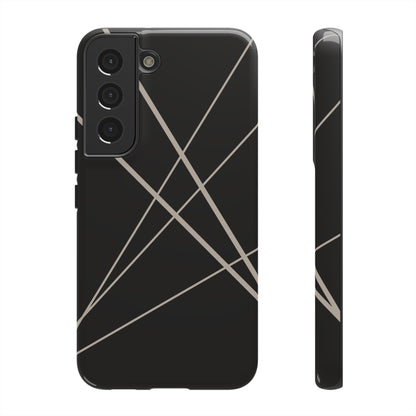 Samsung Galaxy S22 / Glossy Phone Case - Abstract Black with Grey Lines Phone Case