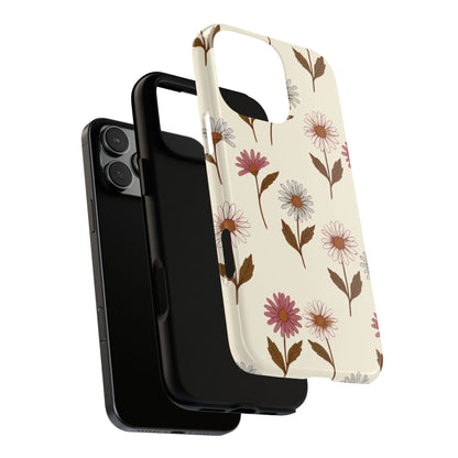 Pretty Cream & Rose Daisy Pattern Phone Case